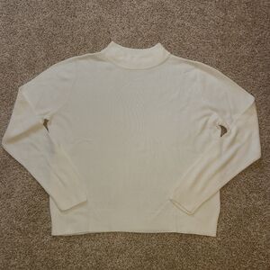 Vintage Ivory Mock Neck Pullover Sweater
